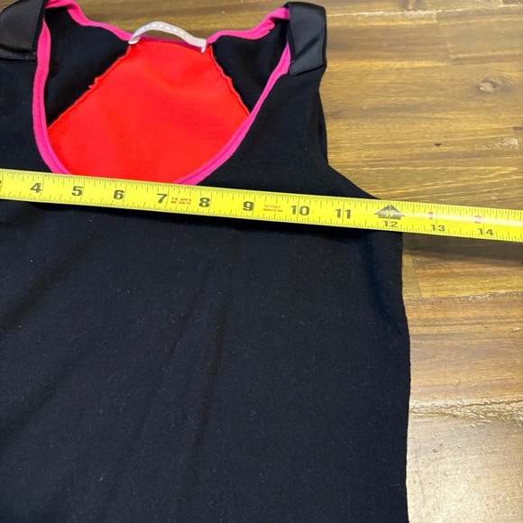 Stefanel Color Block Tank Top Stretchy Small Black Pink Red Soft - Picture 3 of 6